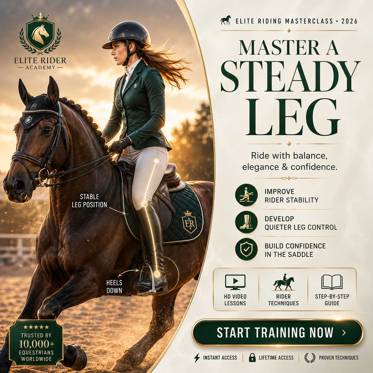 How to Get a Steady & Stable Leg | Horse Riding Position