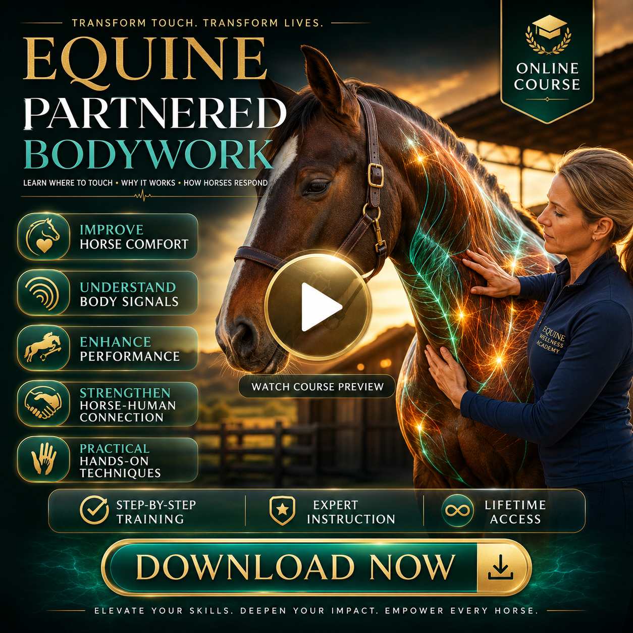 Equine Partnered Bodywork 👉 Learn Where to Touch, Why It Works, and How Horses Respond